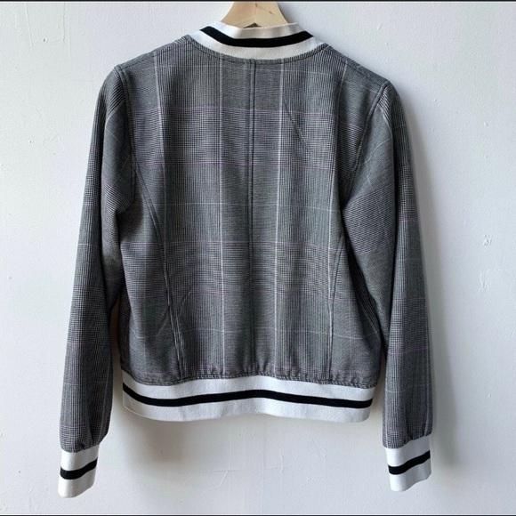 Who What Wear Plaid gingham print bomber jacket S - Picture 3 of 6